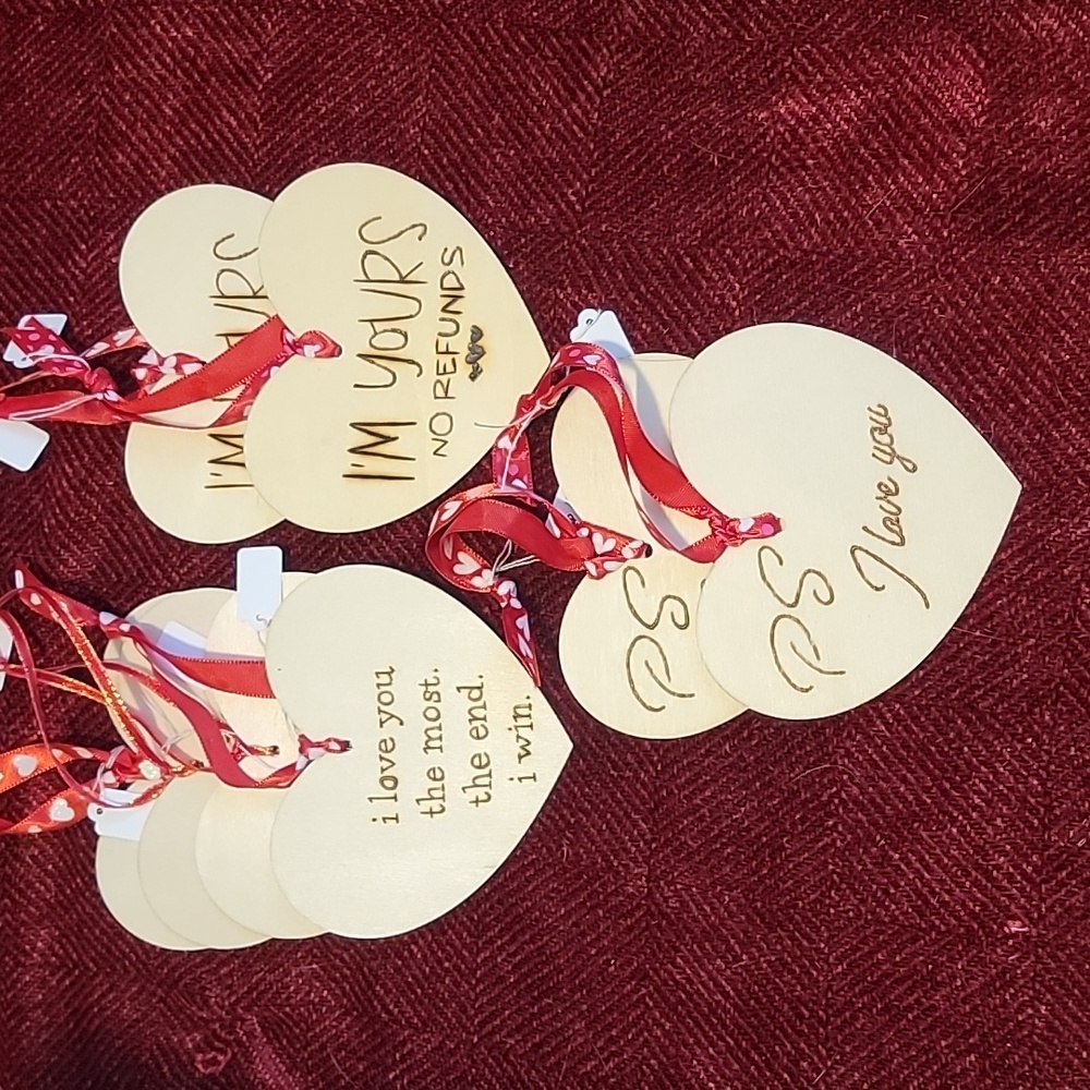 Pyrography love hearts